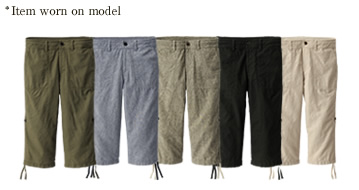 W Linen Cotton Roll-Up Cropped Pants