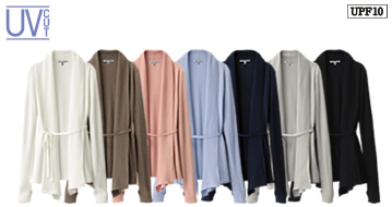 W UV Cut 2 Way L/S Stole Cardigan