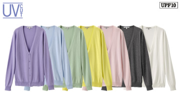 W UV Cut L/S V-Neck Cardigan