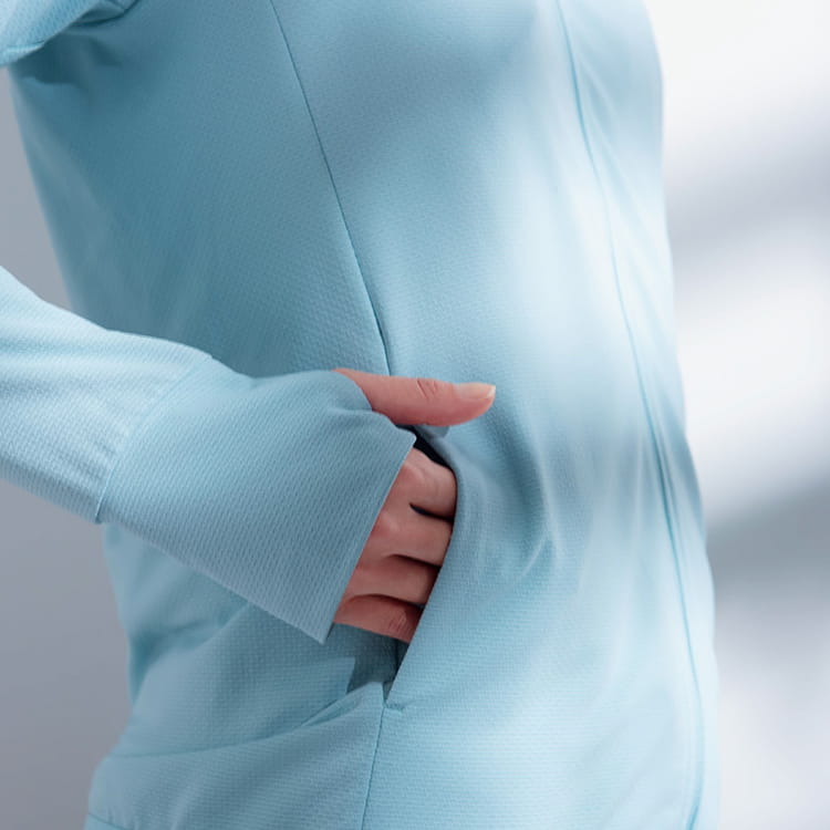 AIRism Áo Hoodie Chống UV Vải Mắt Lưới