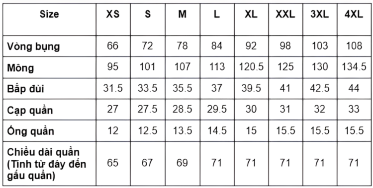 Chọn size quần jogger nam chuẩn