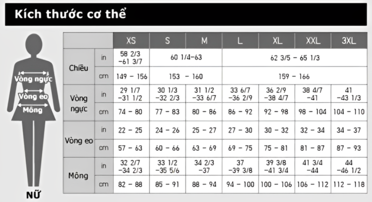 Bảng size quần nữ chuẩn cập nhật 2025 từ UNIQLO