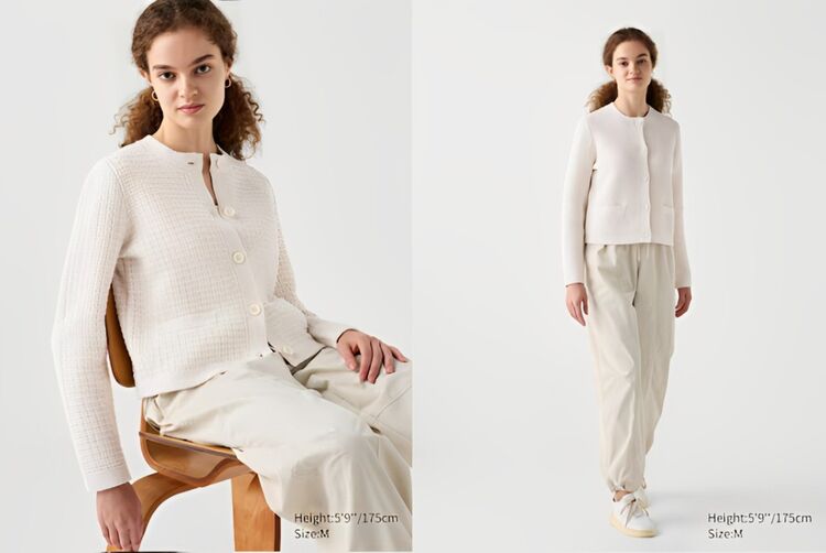Phối đồ đi chơi Noel thời thượng với áo cardigan dáng ngắn và quần ống suông