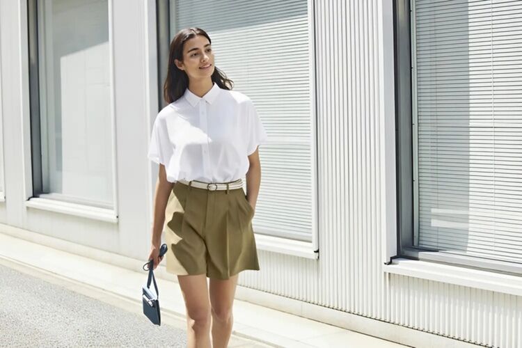 Phối đồ với áo sơ mi và quần short trẻ trung, năng động