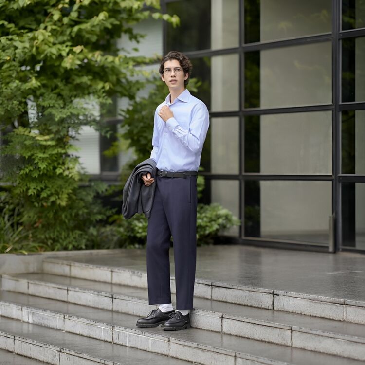 Phối đồ công sở nam với áo sơ mi và quần tây đẹp, thanh lịch