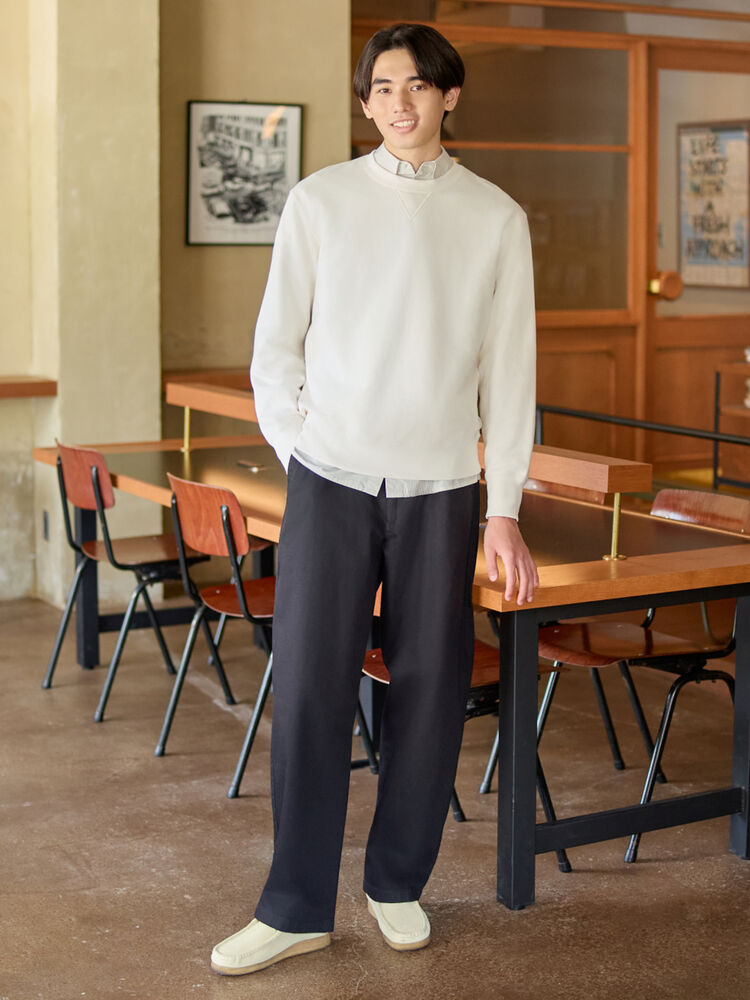 Phối đồ mùa đông với áo nỉ dài tay kết hợp áo sơ mi