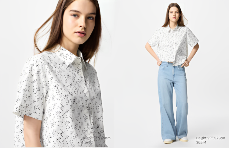 Phối quần áo Tết với áo sơ mi hoạ tiết và quần jeans ấn tượng, cá tính