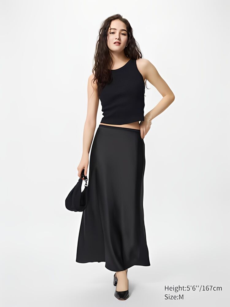 Cách phối đồ với chân váy dài qua gối và áo croptop đẹp, cá tính, tôn dáng hiệu quả