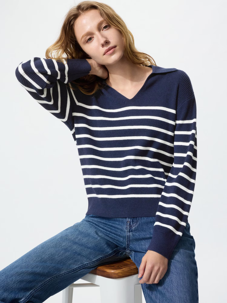 Mẫu phối quần skinny jeans với áo len đẹp, ấn tượng