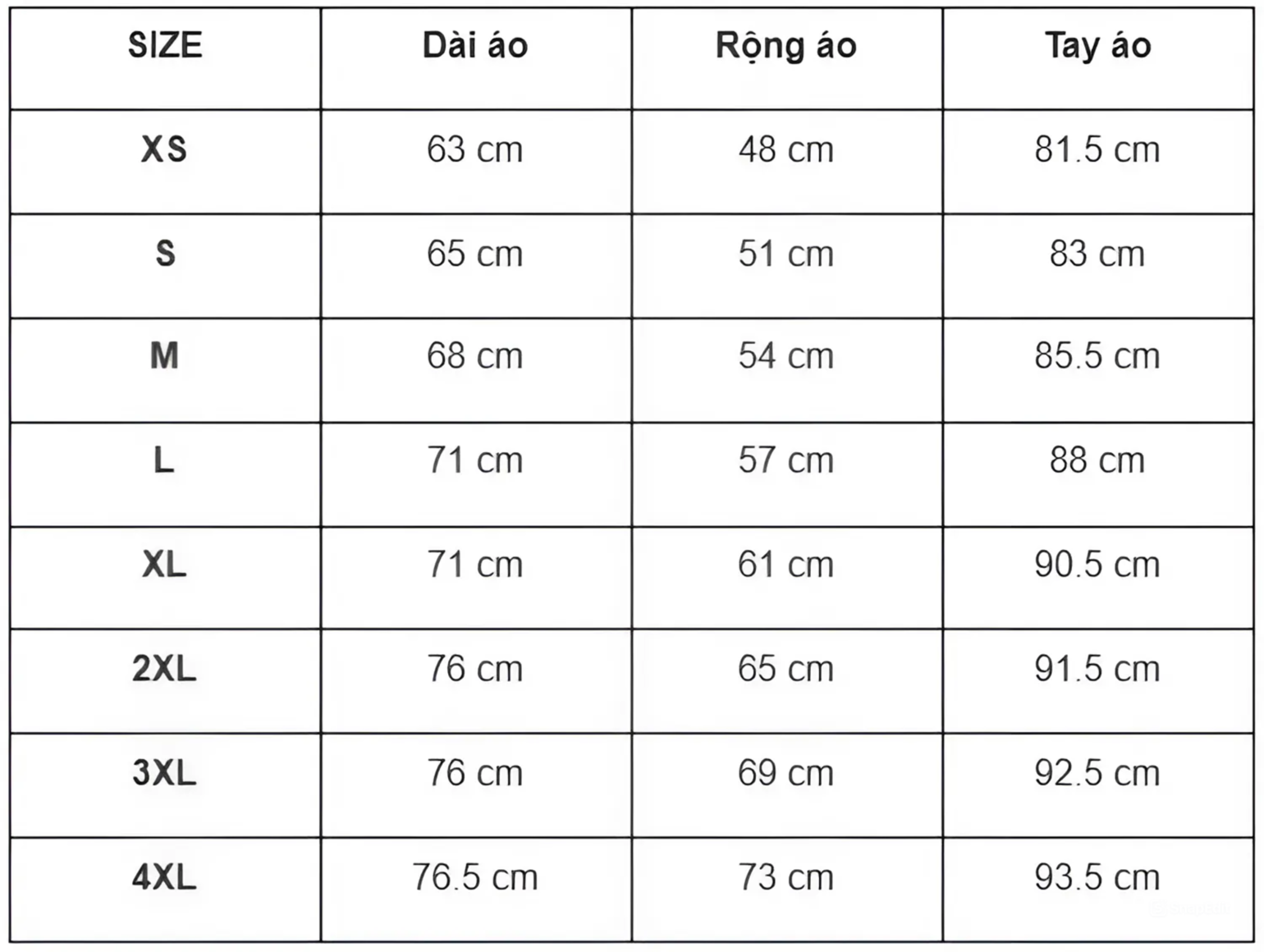 Chọn size áo khoác nam