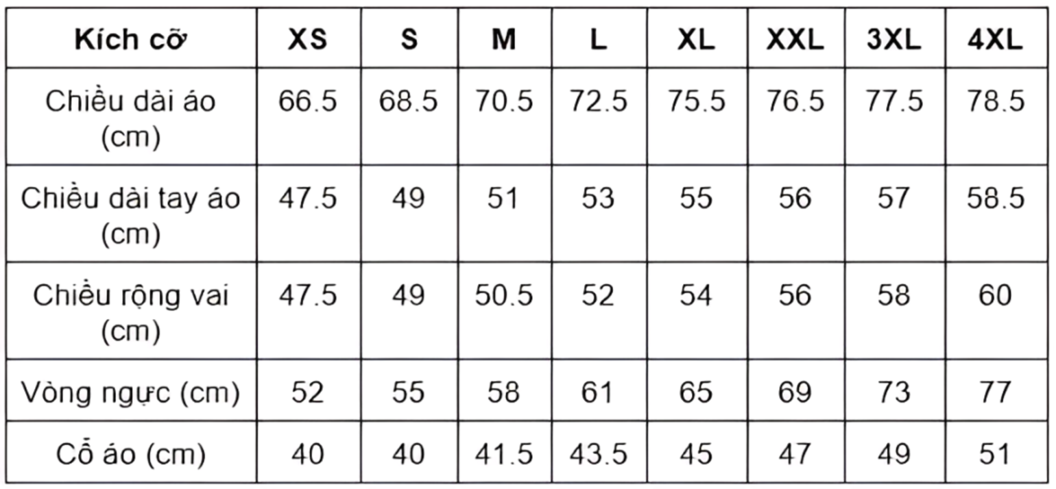 Bảng size áo sơ mi nam theo số đo cơ thể chuẩn xác, chi tiết