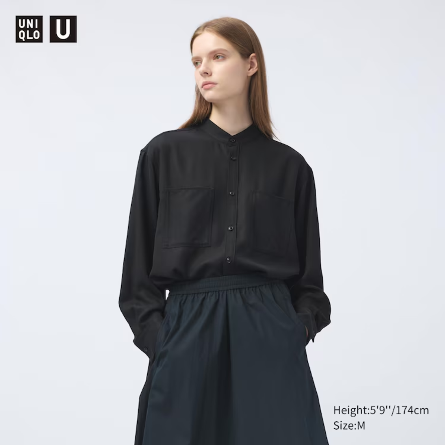 Áo sơ mi nữ cổ trụ thời trang