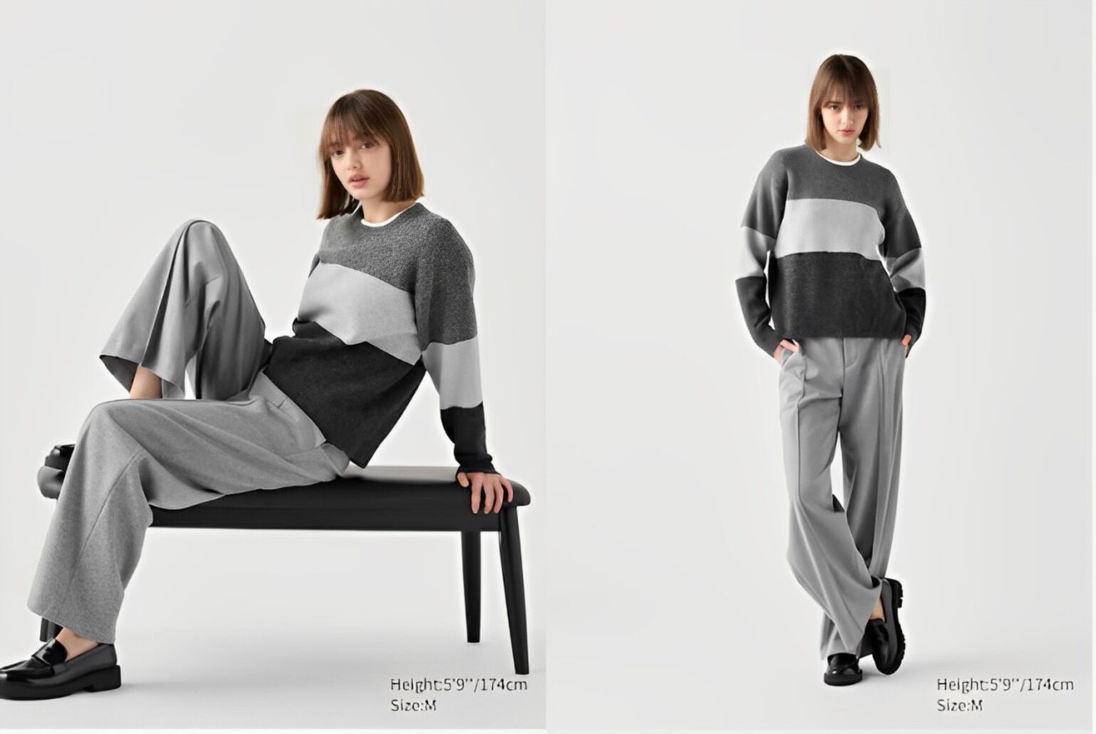 Phối đồ đi chơi Noel  đẹp, thời trang với áo len và quần ống rộng