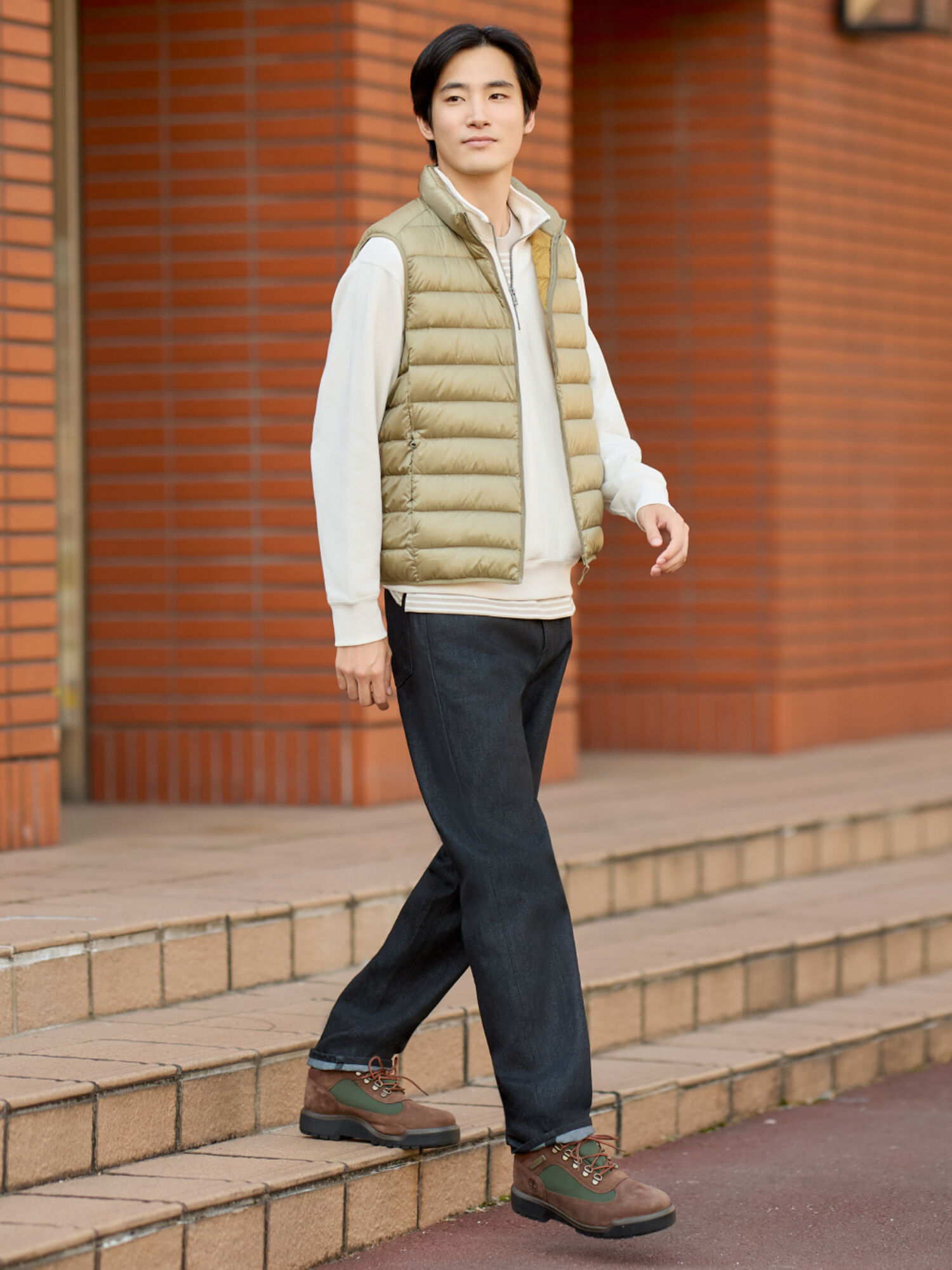 Phối đồ nam mùa đông với áo phao gile