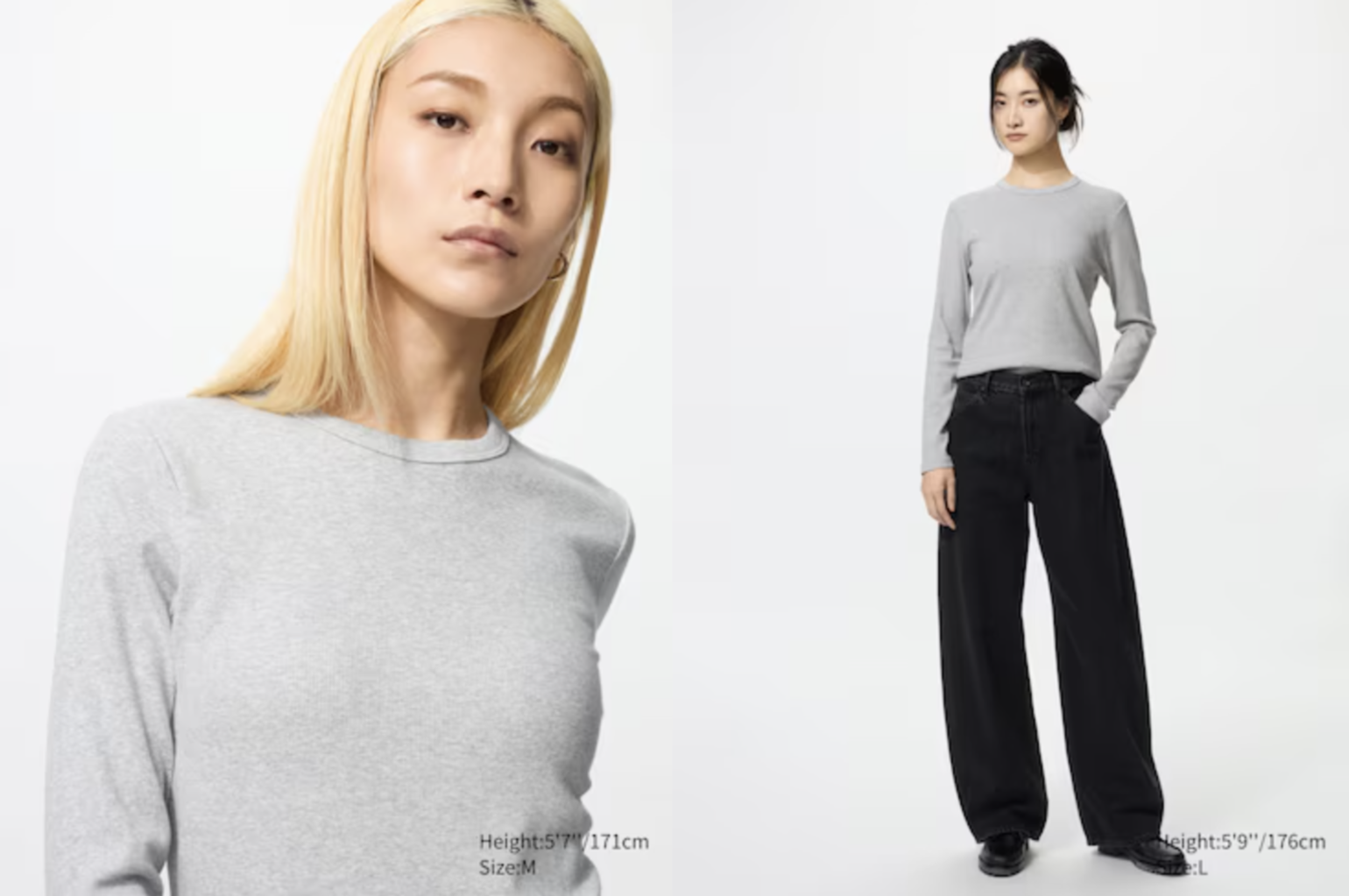 Phối đồ với quần jean ống rộng và áo thun tay dài phong cách minimalism style 