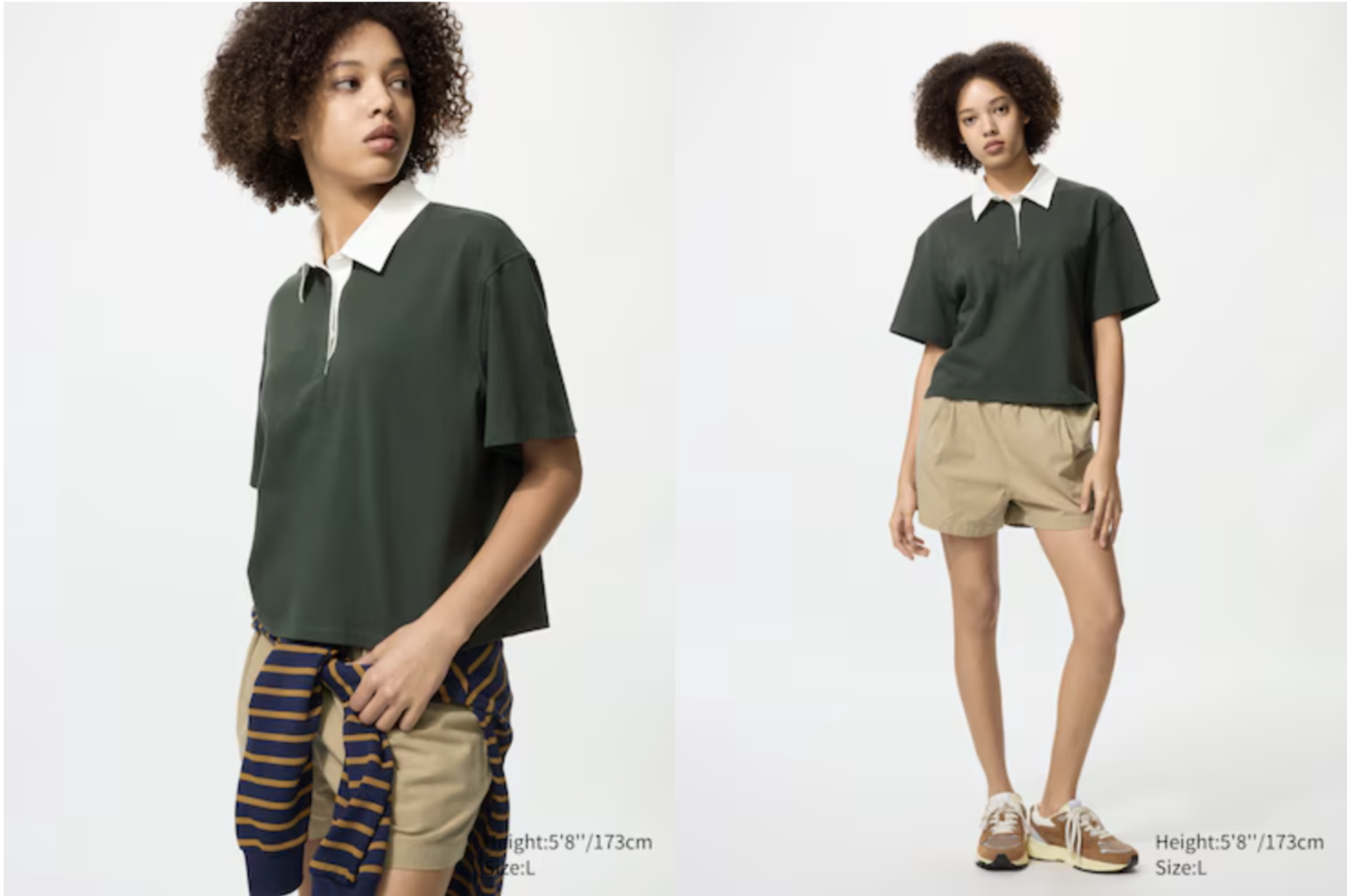 Mẫu áo polo phối với quần short và túi đeo chéo phong cách casual đẹp, trẻ trung