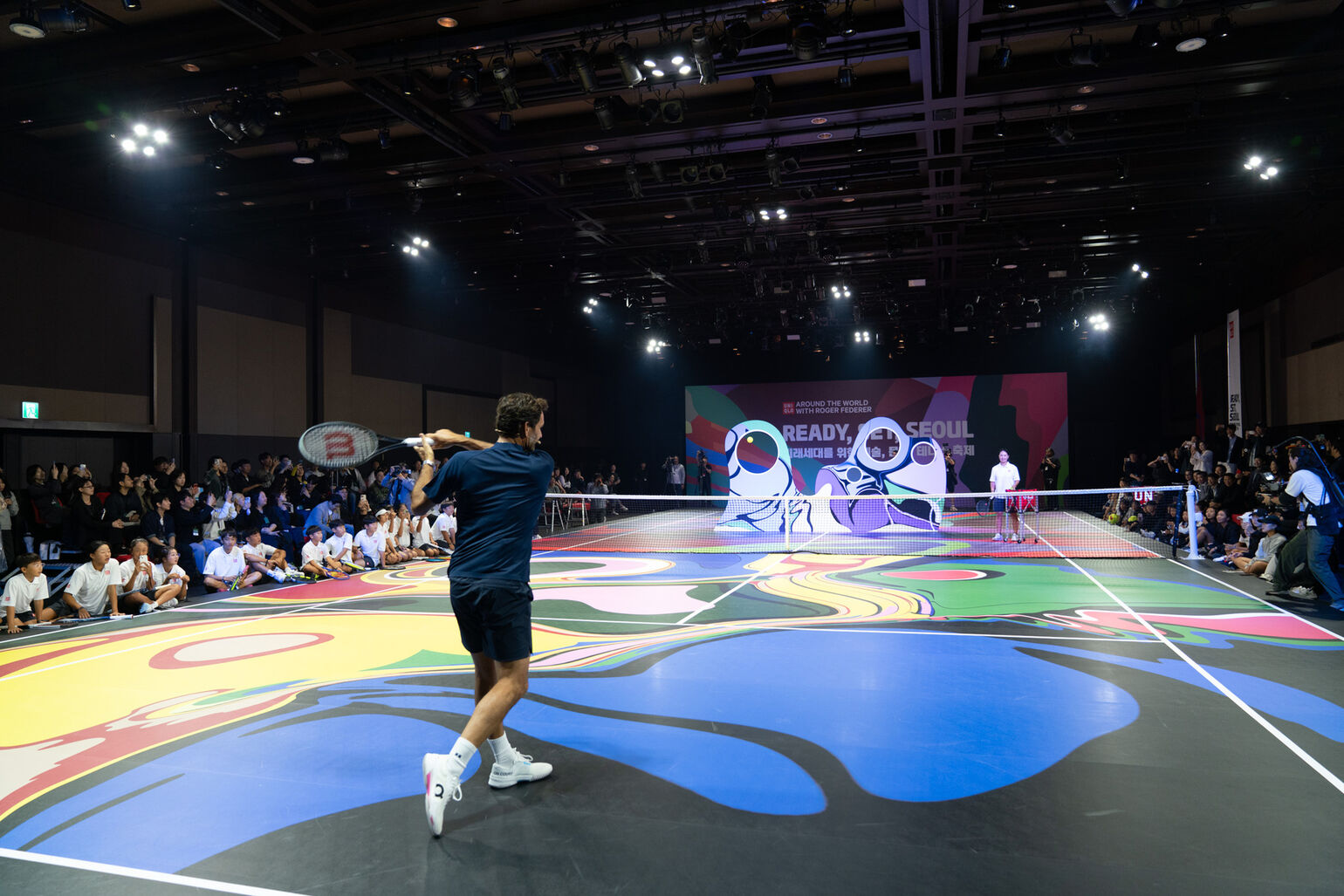 Hình ảnh của Federer đang thi đấu